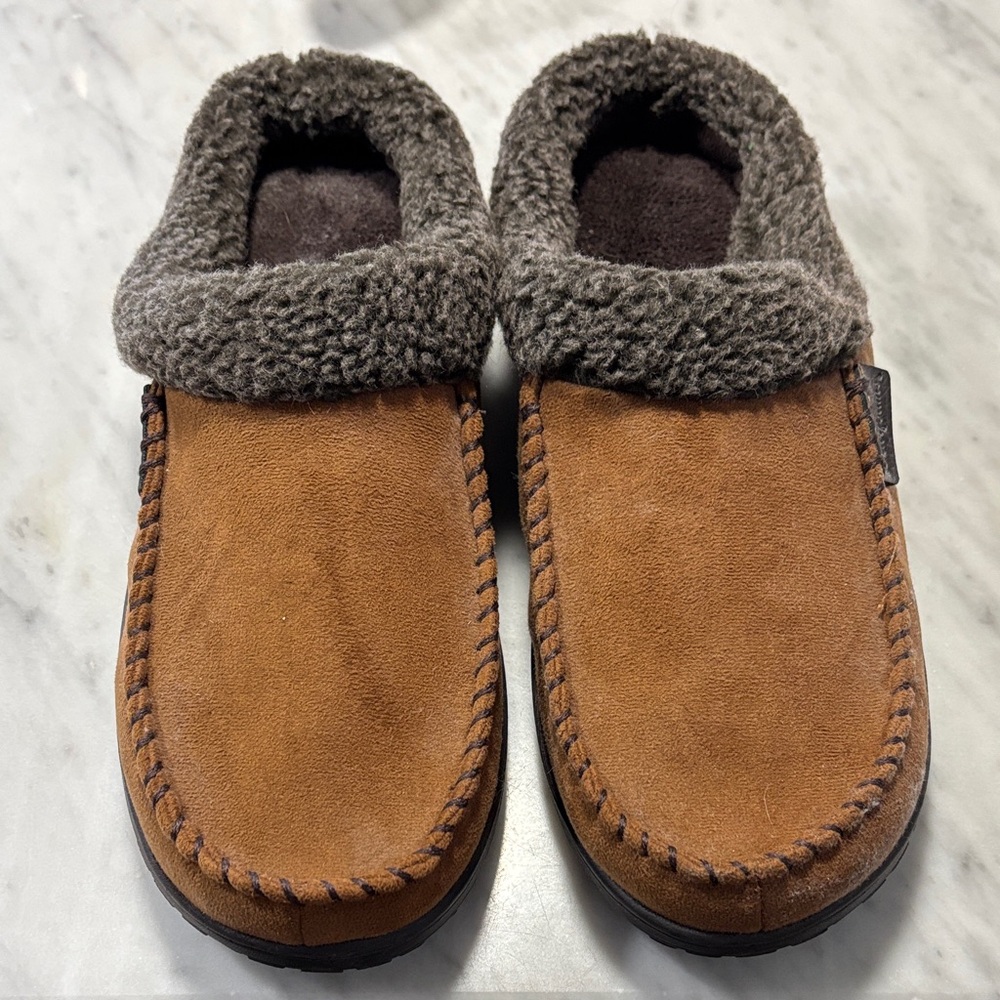 Cozy Brown Suede Slippers